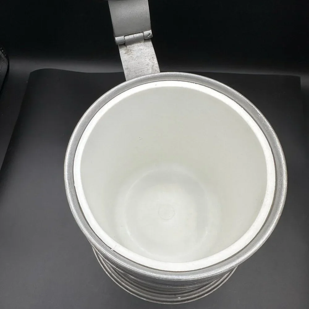 Vtg Made In Italy Metal Ice Bucket Beer Stein Plastic Liner 9.5” Mid Century 60s